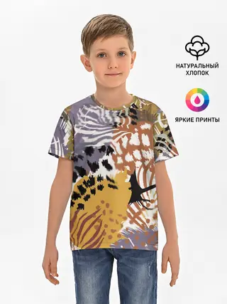 Детская базовая футболка / Зебра Пятнистая