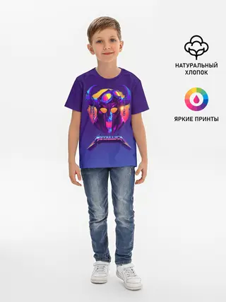 Детская базовая футболка / Metallica Neon