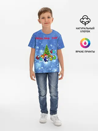 Детская базовая футболка / Among Us New Year