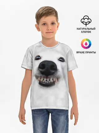 Детская базовая футболка / Собака - улыбака
