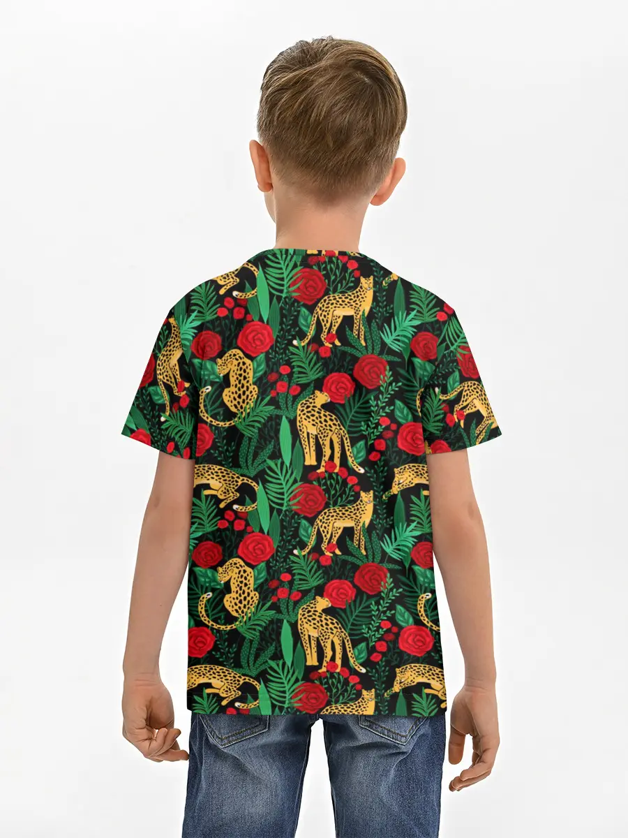 Детская базовая футболка / Leopards | Леопардовый Паттерн