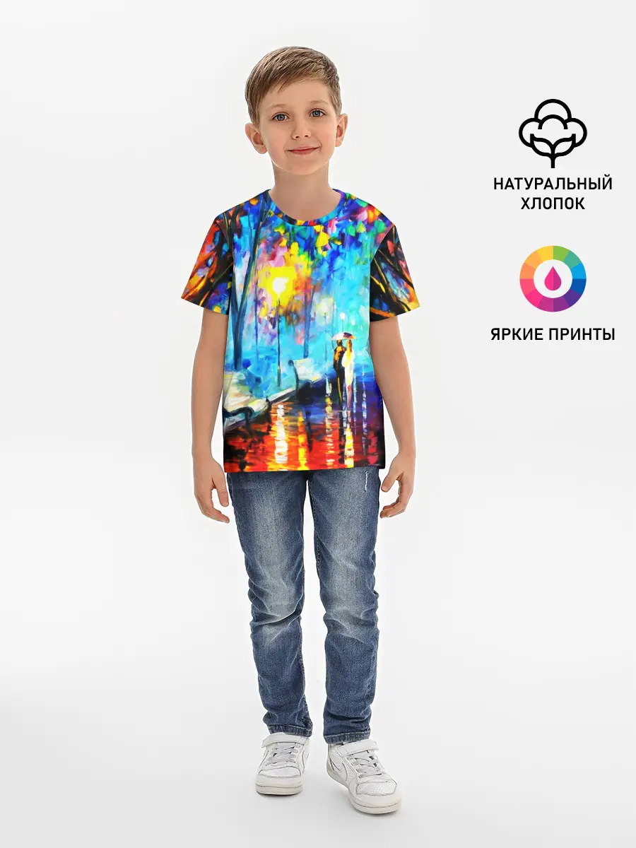 Детская базовая футболка / ВЕЧЕРНЯЯ ПРОГУЛКА