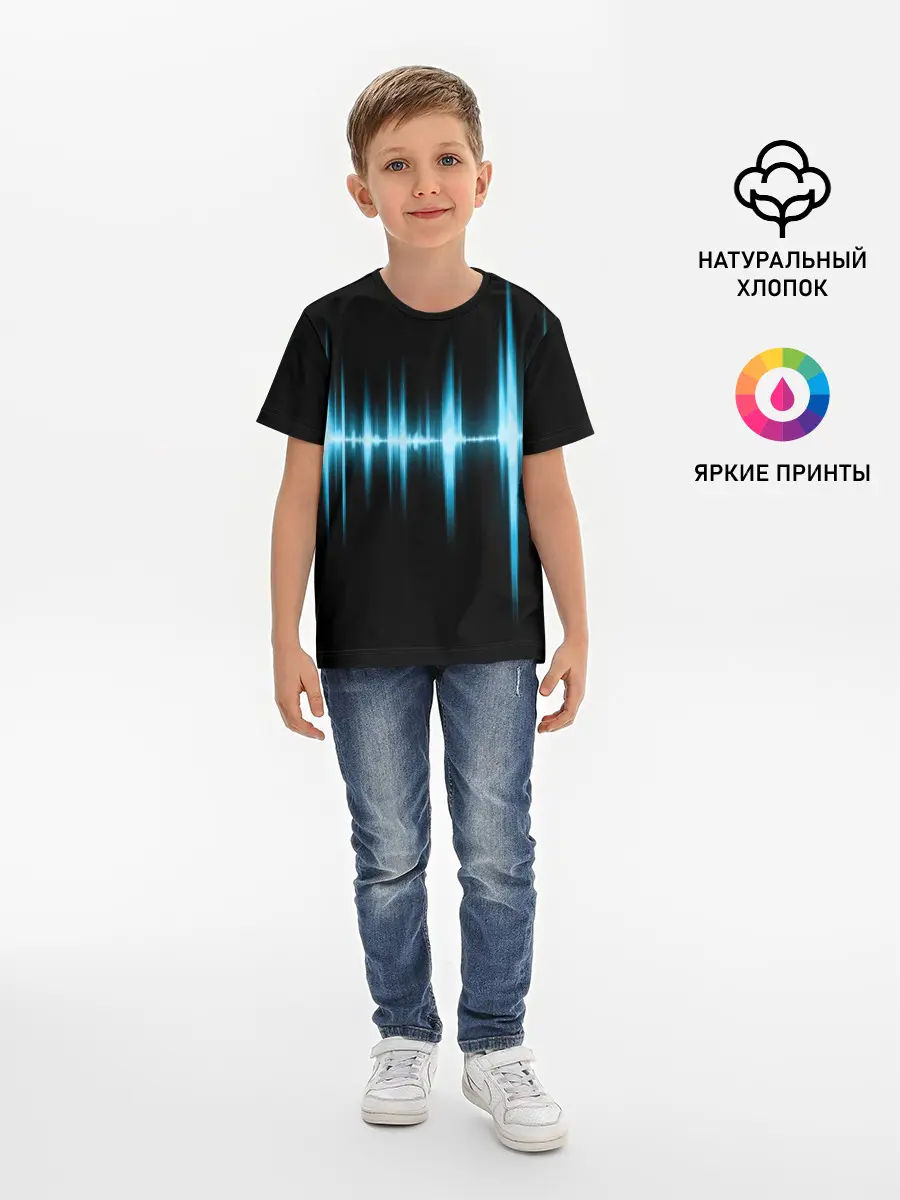 Детская базовая футболка / Текстура эквалайзера