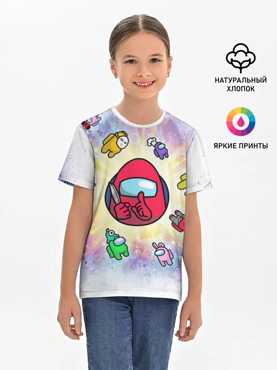 Детская базовая футболка / Among us space