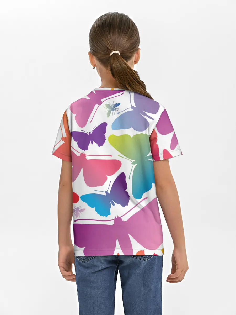 Детская базовая футболка / БАБОЧКИ ПАТТЕРН | BUTTERFLY PATTERN
