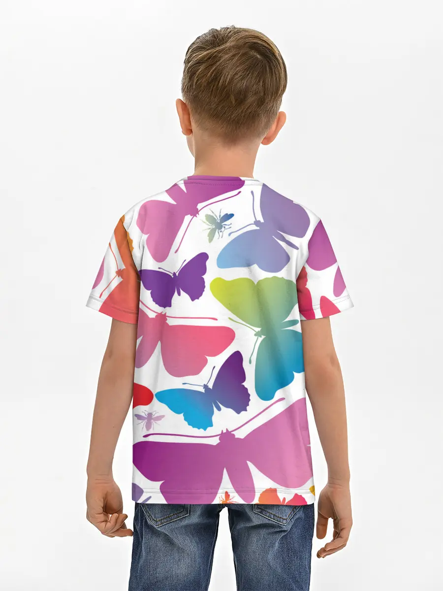 Детская базовая футболка / БАБОЧКИ ПАТТЕРН | BUTTERFLY PATTERN