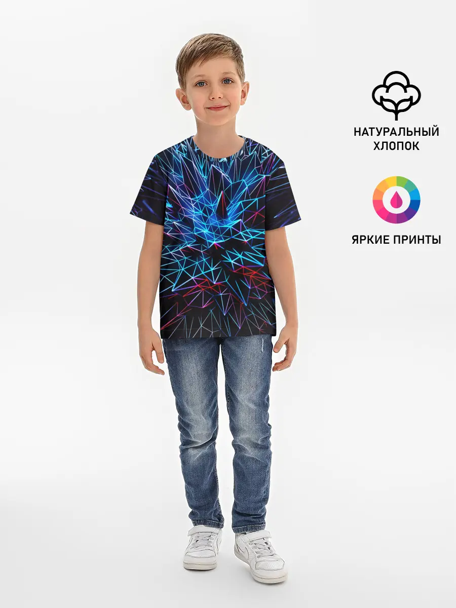 Детская базовая футболка / NEON GEOMETRY