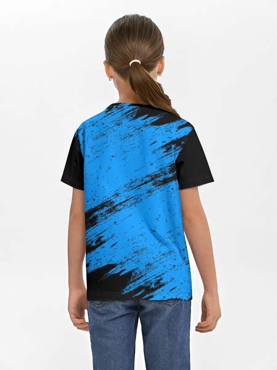 Детская базовая футболка / AMONG US - Синий в Короне