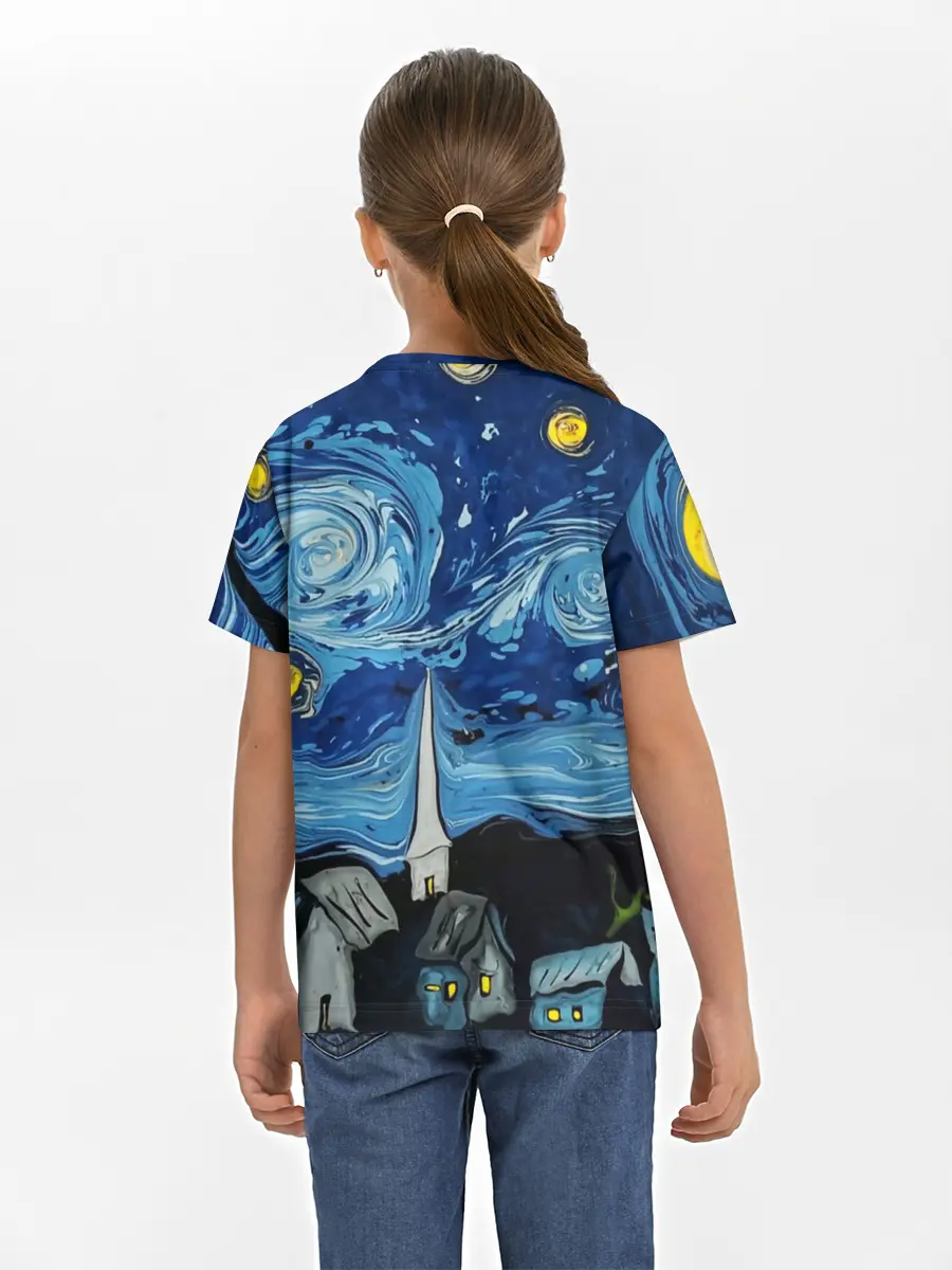 Детская базовая футболка / ЗВЁЗДНАЯ НОЧЬ ВАНГОГ