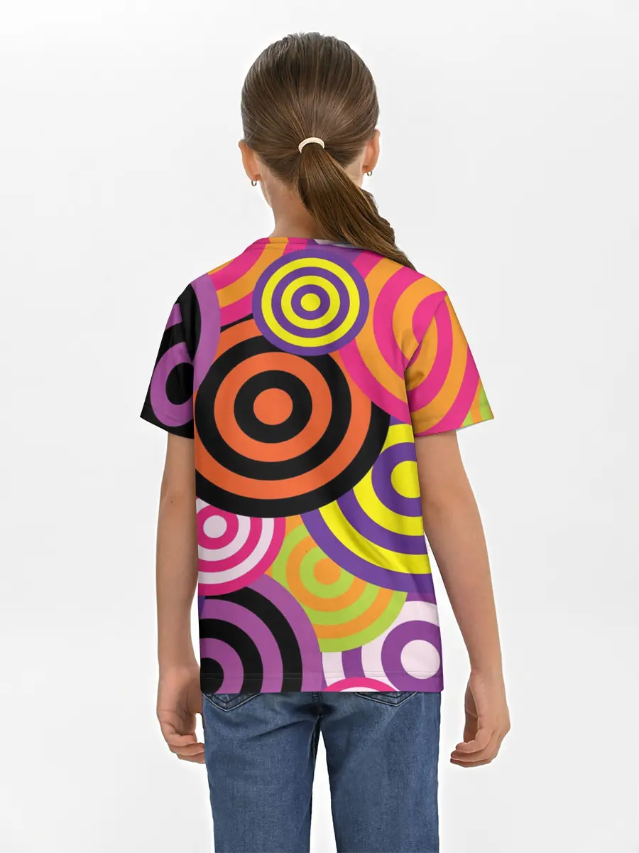 Детская базовая футболка / Аннотация разноцветных кругов