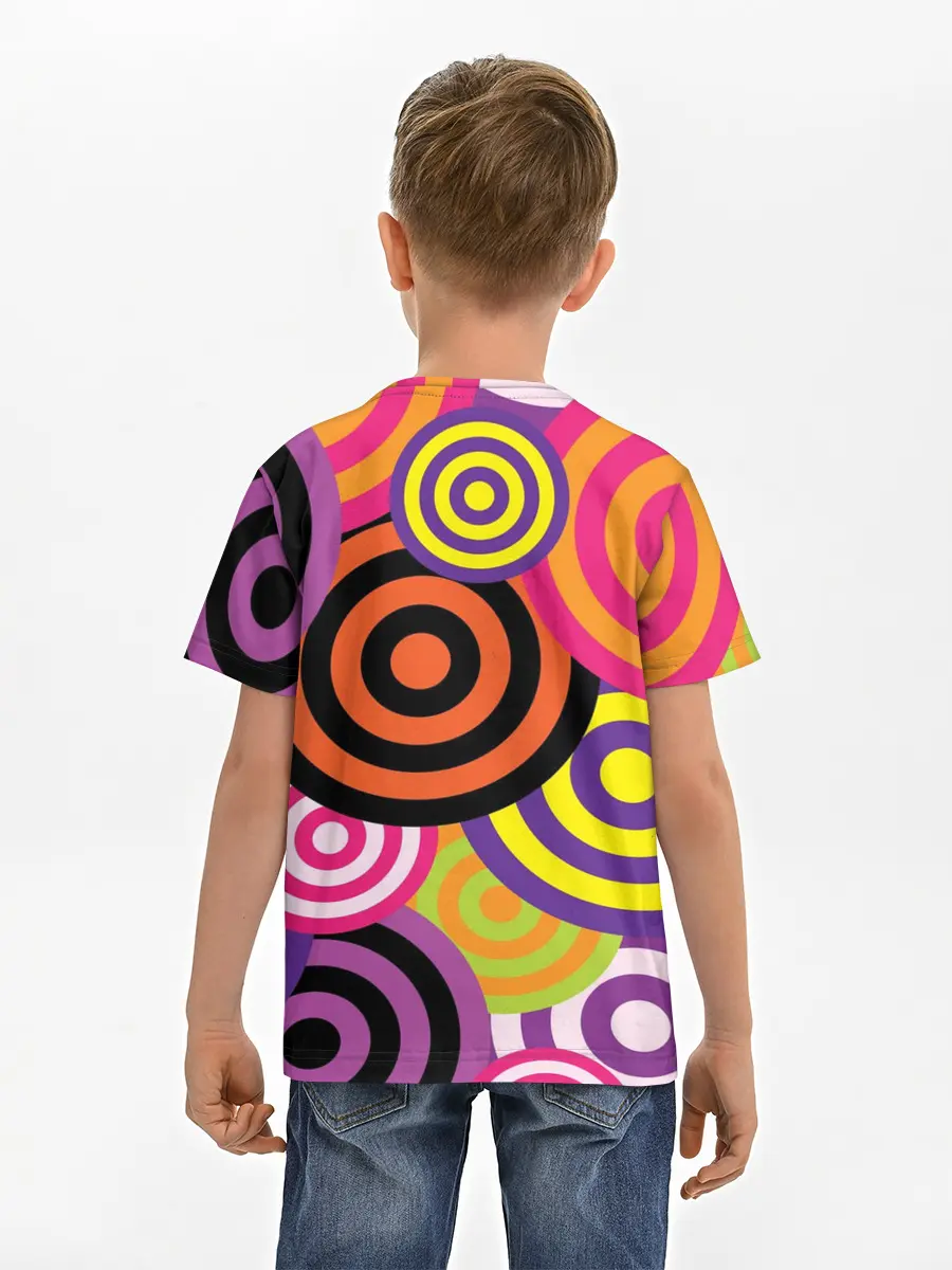 Детская базовая футболка / Аннотация разноцветных кругов