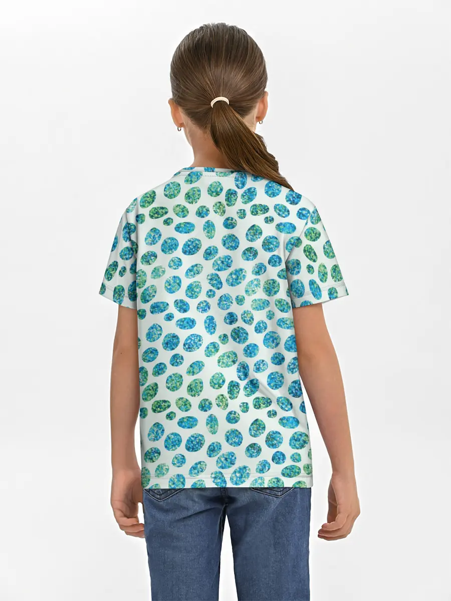 Детская базовая футболка / Драгоценные зеленые камешки