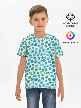 Детская базовая футболка / Драгоценные зеленые камешки