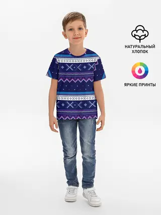 Детская базовая футболка / Яркий узор 2