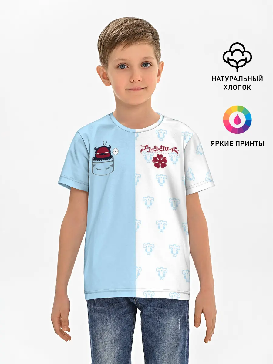 Детская базовая футболка / Чёрный клевер Неро в кармашке