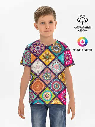 Детская базовая футболка / Узоры мандалы