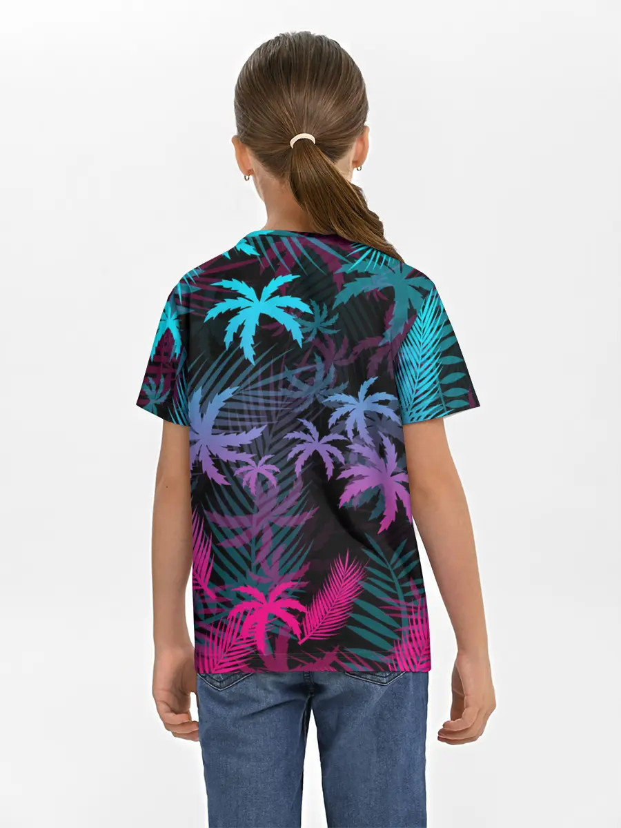 Детская базовая футболка / НЕОНОВЫЕ ПАЛЬМЫ | NEON PALMS