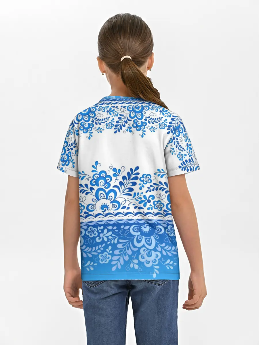 Детская базовая футболка / Россия гжель