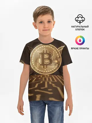Детская базовая футболка / Биткоин