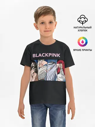 Детская базовая футболка / Hide eyes | Blackpink