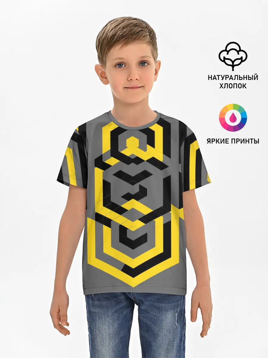 Детская базовая футболка / Геометрия узор