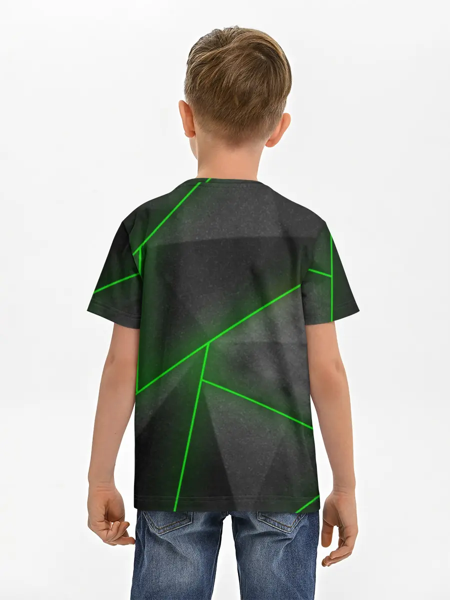Детская базовая футболка / Неоновые линии
