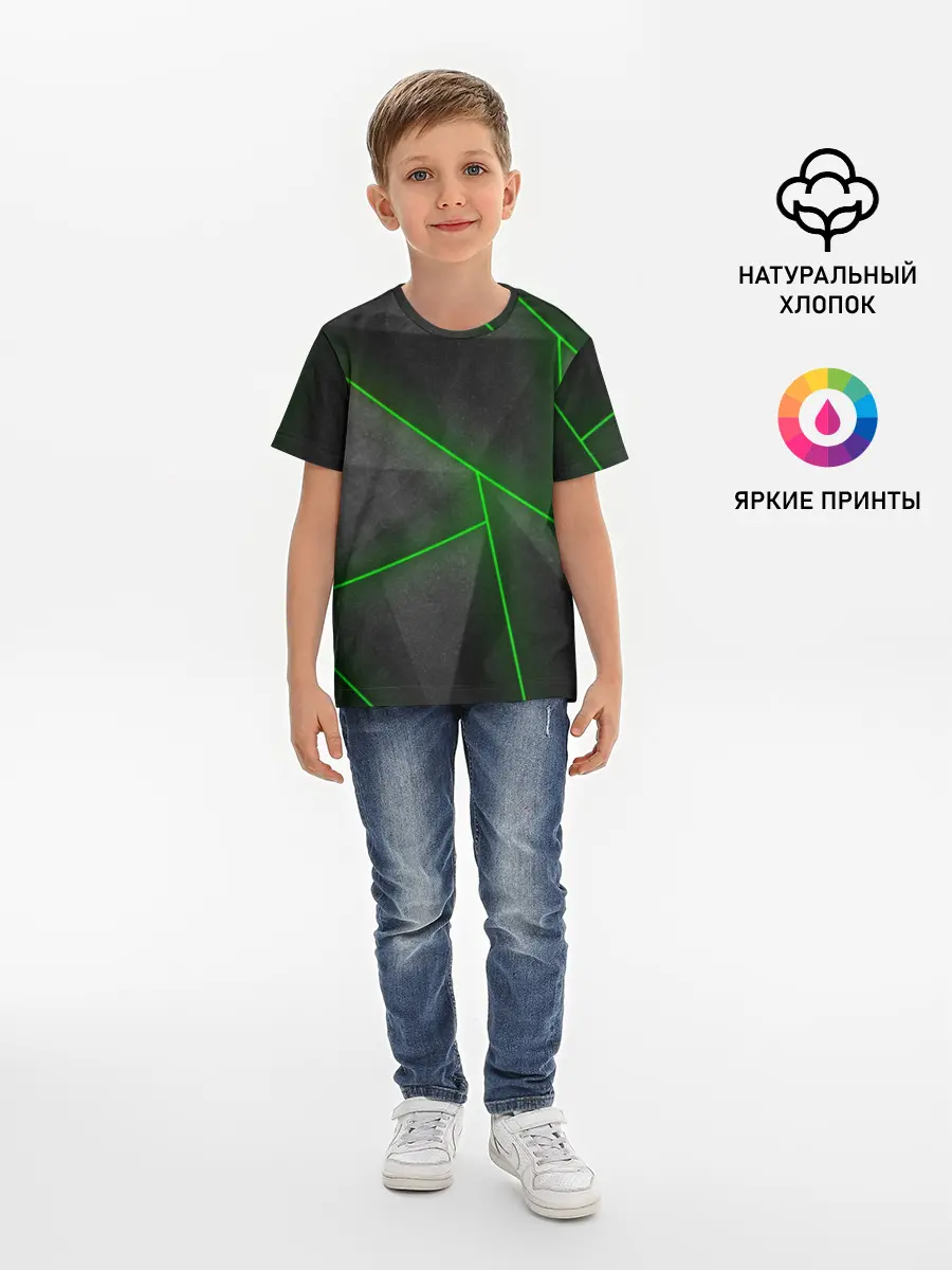 Детская базовая футболка / Неоновые линии