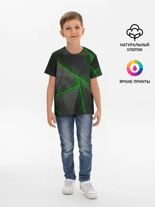 Детская базовая футболка / Неоновые линии