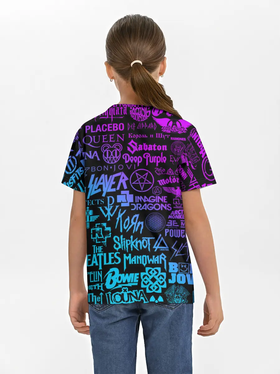 Детская базовая футболка / ЛОГОТИПЫ РОК ГРУПП