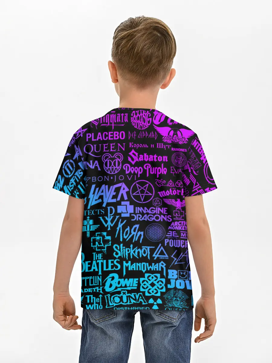 Детская базовая футболка / ЛОГОТИПЫ РОК ГРУПП