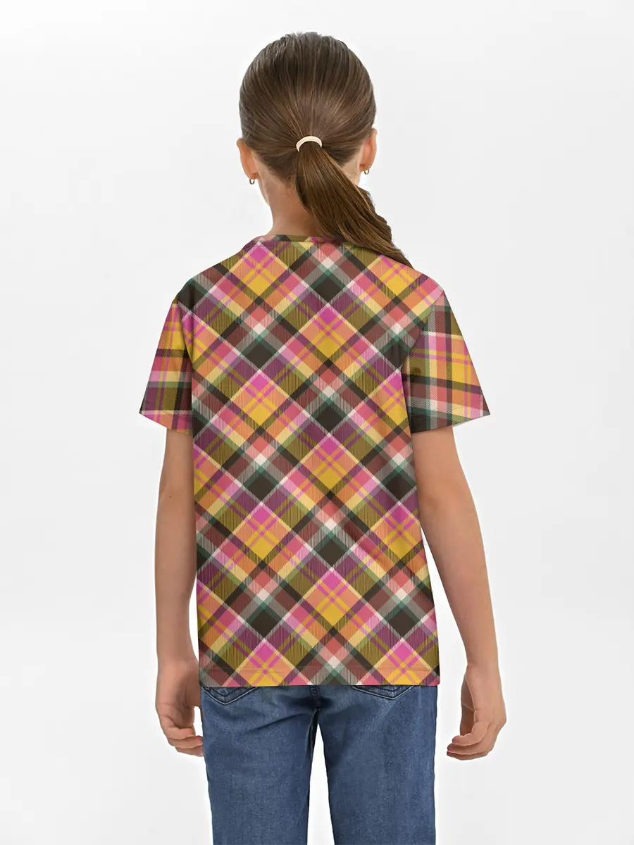 Детская базовая футболка / Клеточный узор