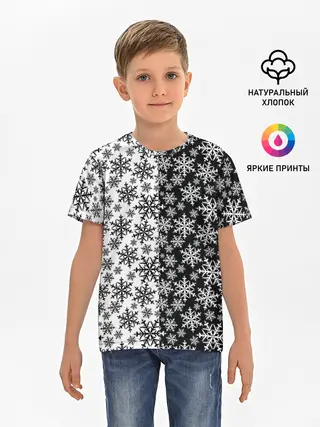 Детская базовая футболка / Снежинки
