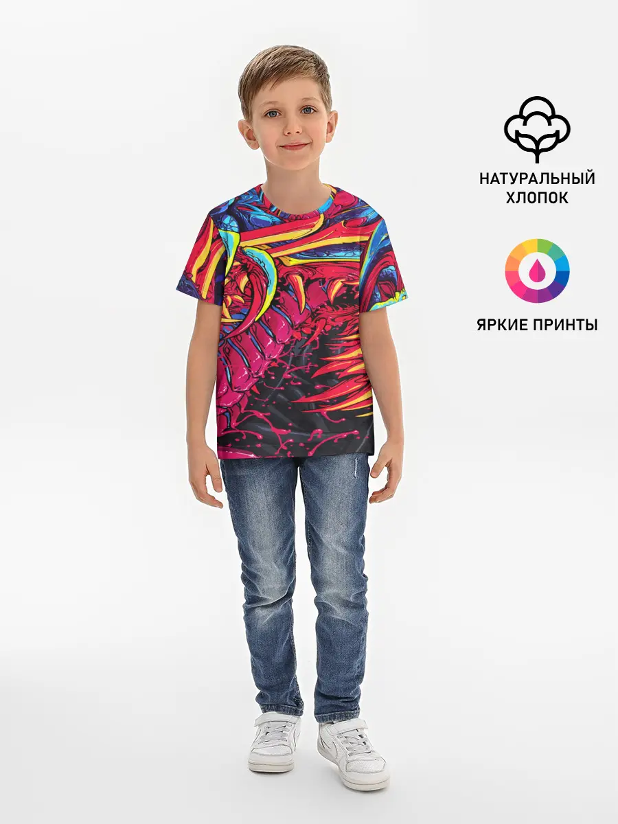 Детская базовая футболка / CS GO hyper beast skin