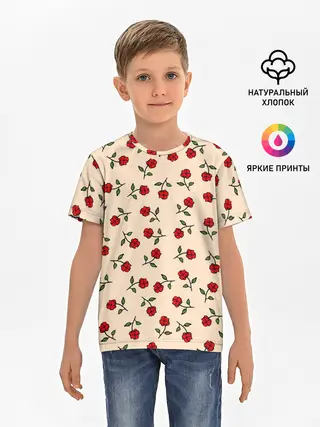 Детская базовая футболка / Прованс из роз