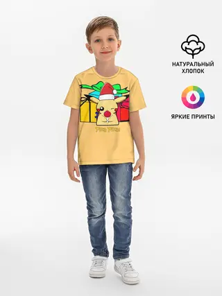 Детская базовая футболка / New Year Pikachu