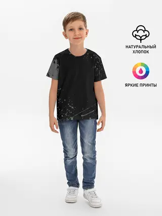 Детская базовая футболка / СЕРЫЕ БРЫЗГИ | GREY SPRAY