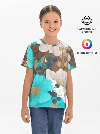 Детская базовая футболка / Красивые цвеТы