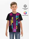 Детская базовая футболка / Неоновый город