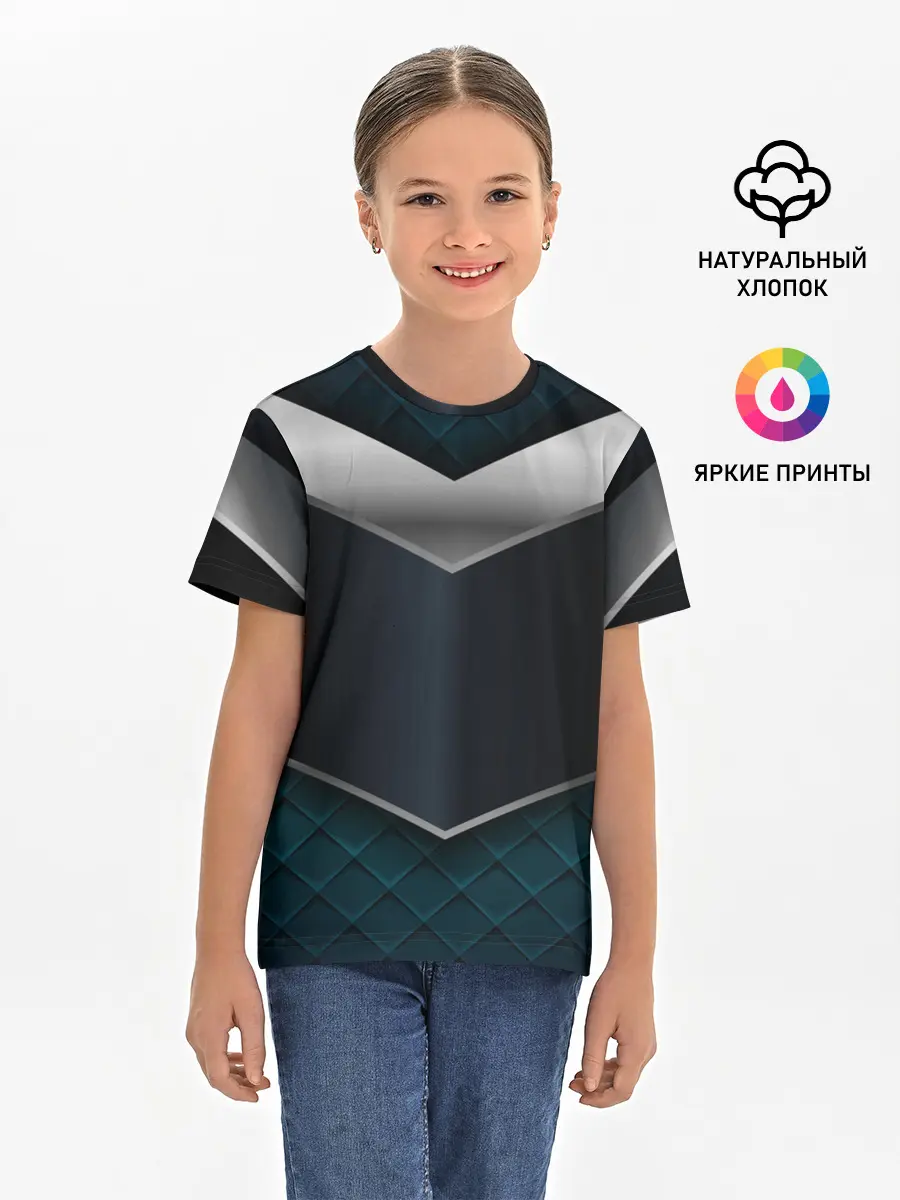 Детская базовая футболка / 3D dark metal