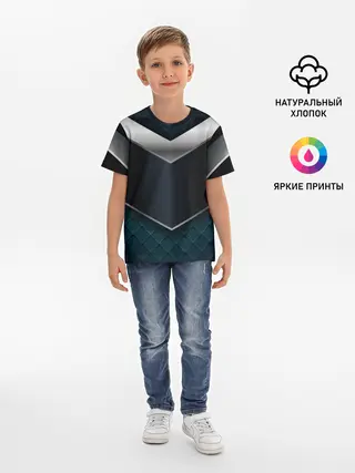 Детская базовая футболка / 3D dark metal