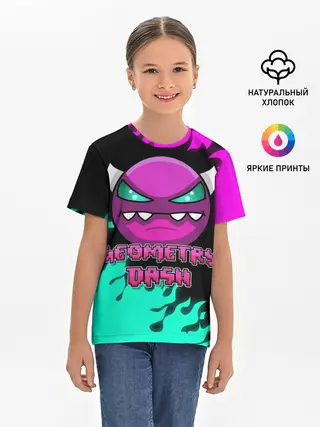 Детская базовая футболка / Geometry Dash