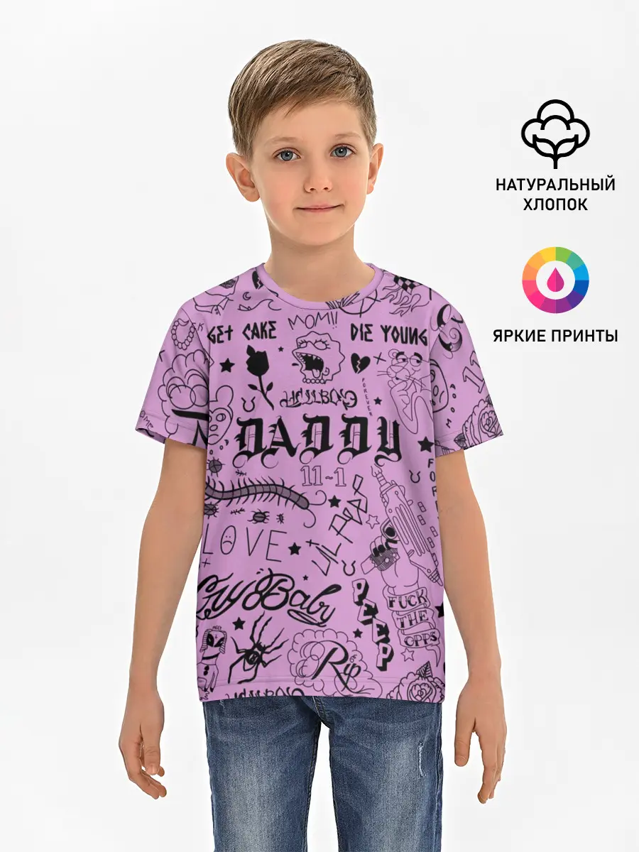 Детская базовая футболка / Lil Peep Tattoo