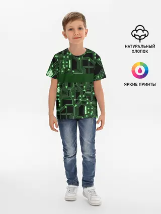 Детская базовая футболка / Неоновая схема