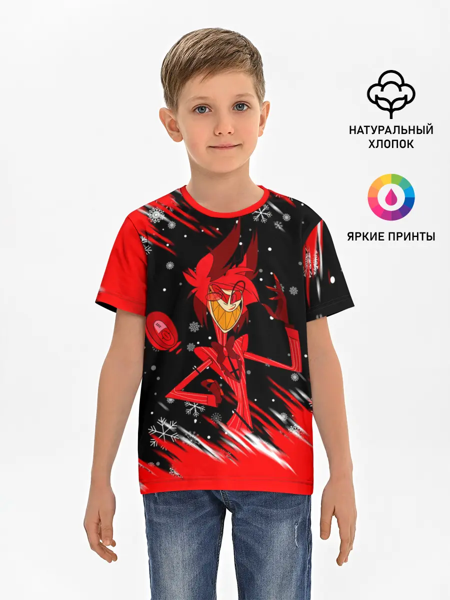 Детская базовая футболка / HAZBIN HOTEL НОВОГОДНИЙ.