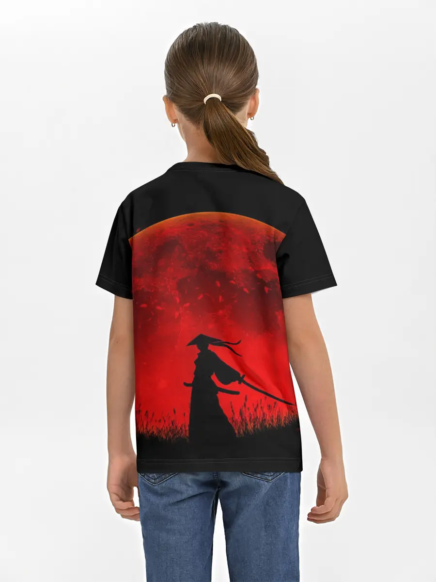 Детская базовая футболка / Самурай 3D