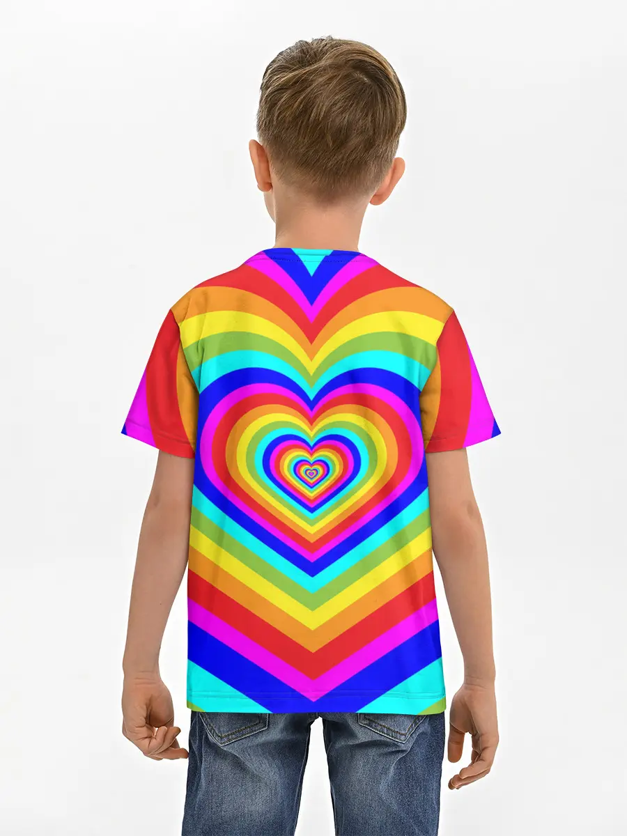 Детская базовая футболка / Цветные сердца | Colored hearts