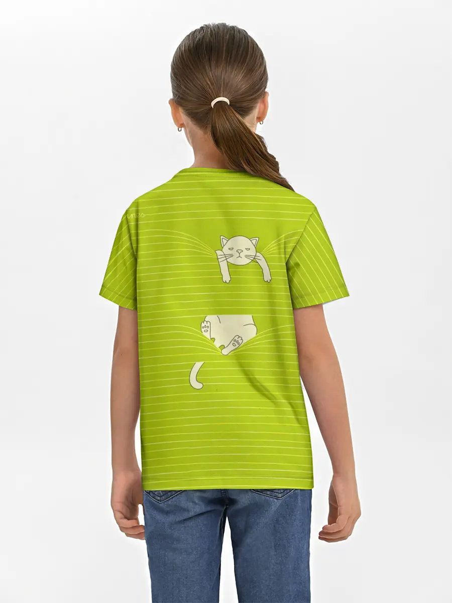 Детская базовая футболка / Котик запутался в нитках