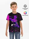Детская базовая футболка / Дзётаро указывает фиолетовые брызги