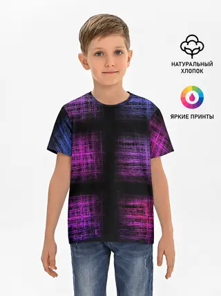 Детская базовая футболка / Неоновая абстракция