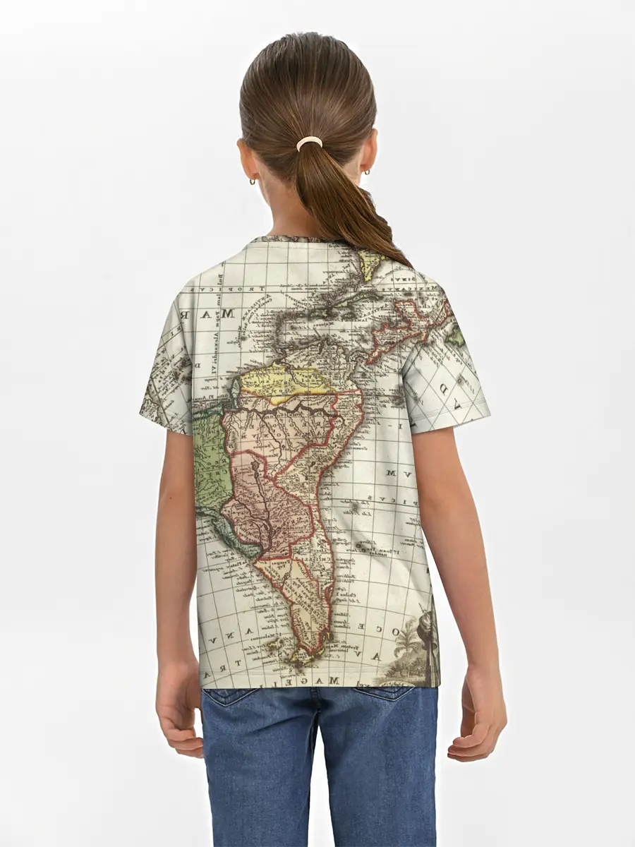 Детская базовая футболка / ВИНТАЖНАЯ КАРТА